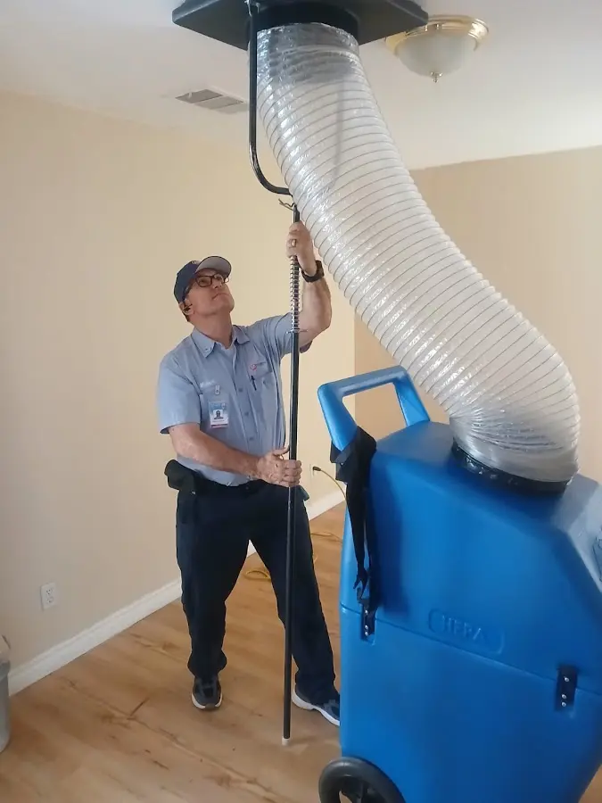 HVAC Installation technician using HEPA equipment in Hazel Dell